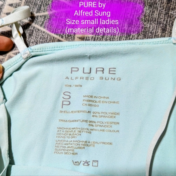 PURE Alfred Sung tank, light mint colour, ladies small, good used condition - Picture 5 of 11